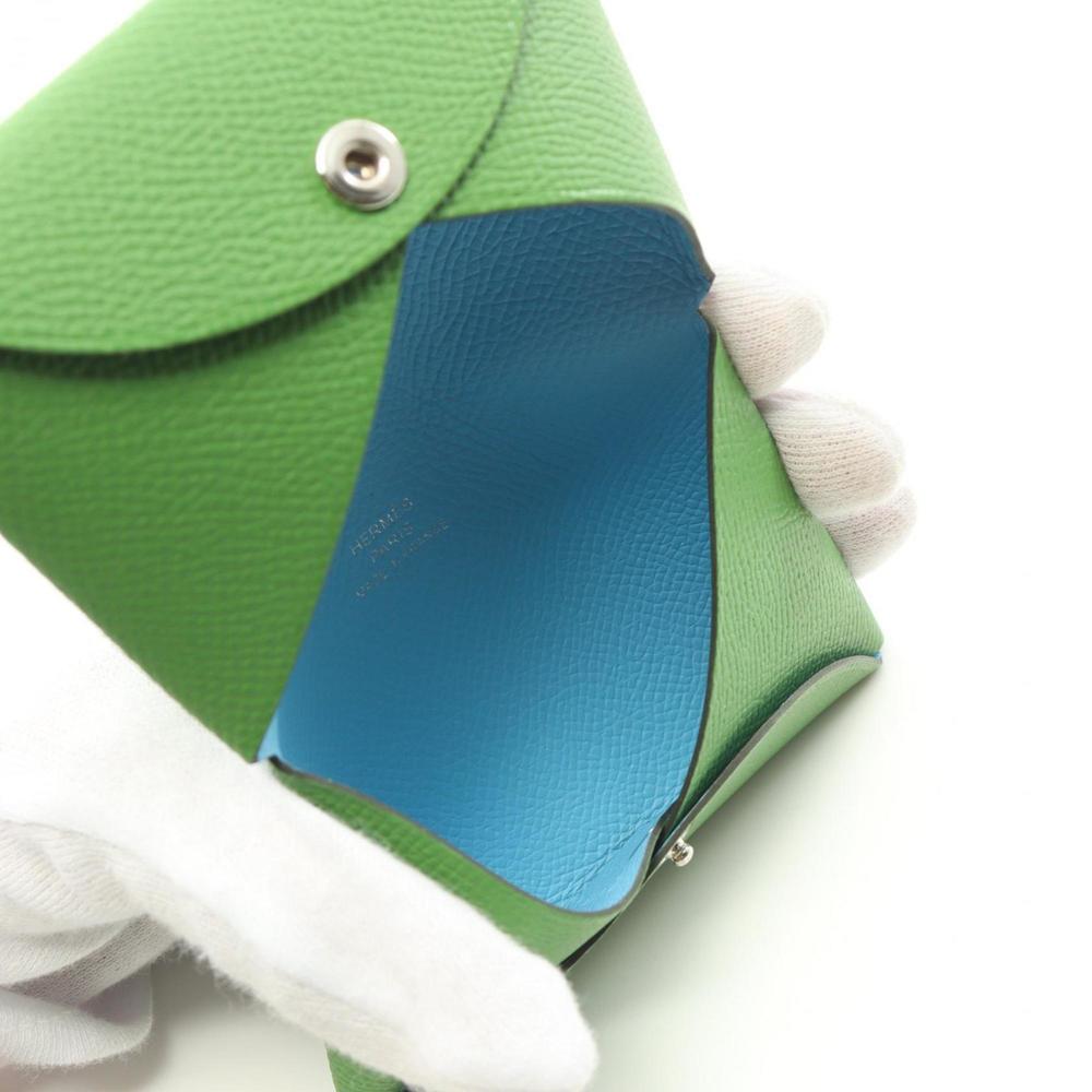 HERMES Green Leather Wallet - Picture 4 of 7